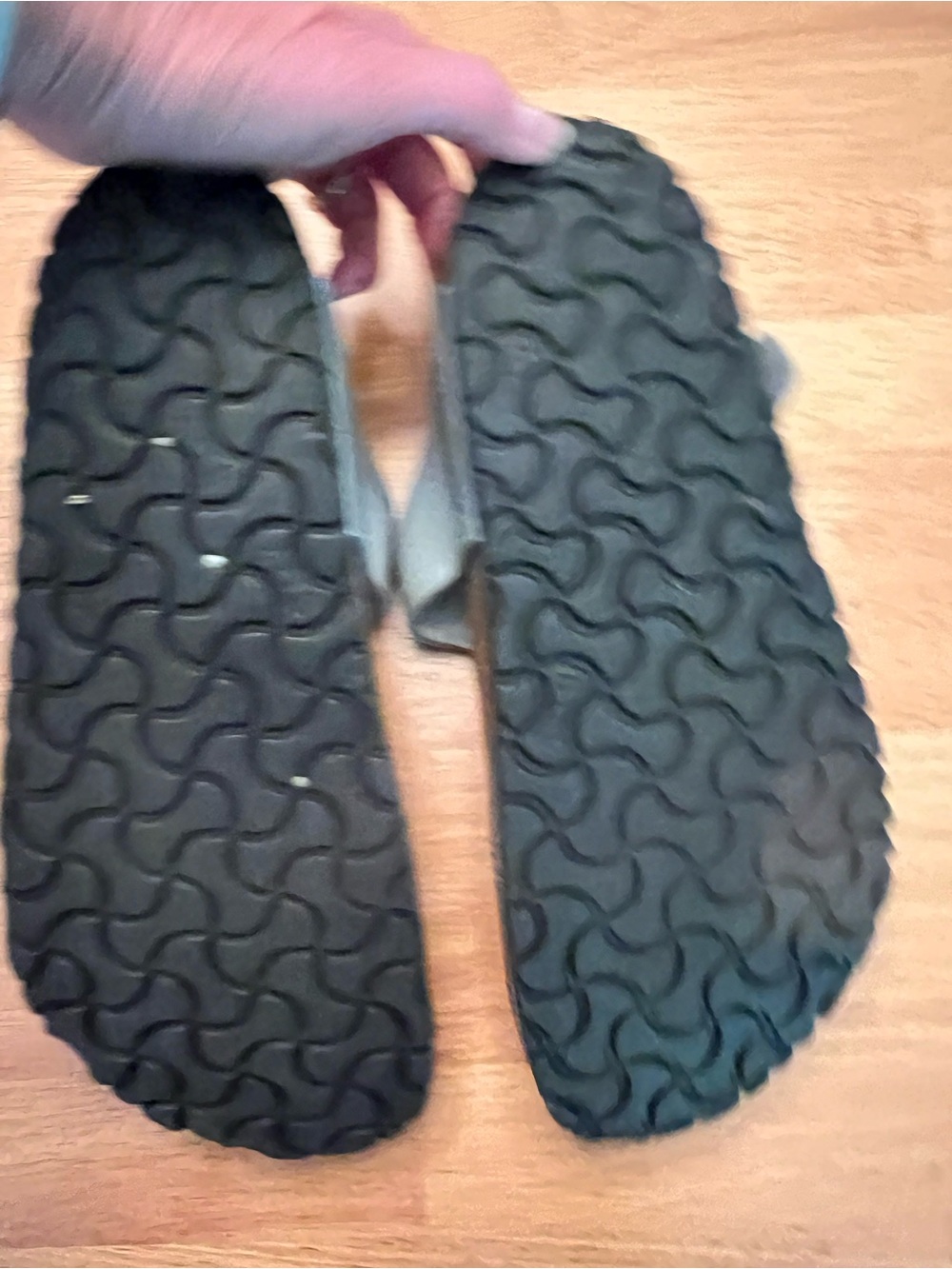Birkenstock Silver Taupe T-Strap Sandals - Picture 9 of 9